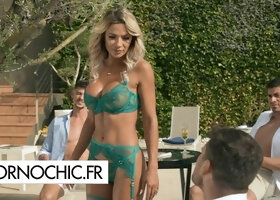 Blonde MILF Shalina Devine Takes On Three Guys in a Wild Poolside Foursome Gangbang