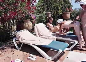 Mature Swingers Poolside Reverse Orgy