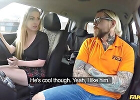 Blonde Big Tits Deep Throat in Car