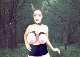 Slapping, big natural tits