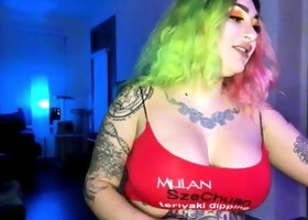 Great Big Boobs On Masturbating Redhead