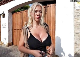 Blonde French Busty Tourist Gives Hot Head for Pounding Pound and Cum on Tits