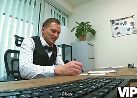 Horny Loan Officer Office Tryst Escalates to Hardcore Pounding as Sluts Get Drenched in Sticky Cum