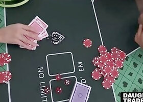 Evie Christian and Mia River Seduce Their stepdads During Poker Night