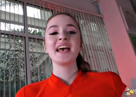 Hazel Moore Spreads Ass with Dildos and Rams Cock